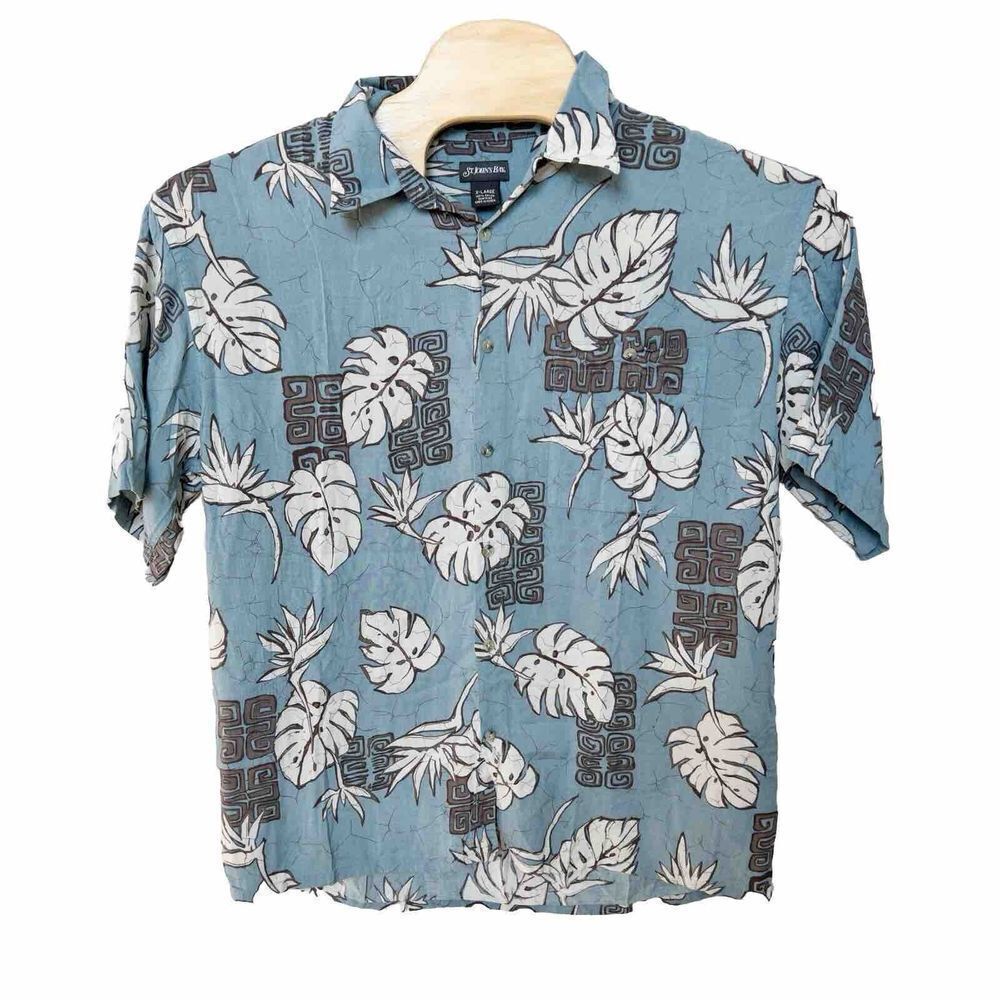 Vintage y2k St. John’s Bay 100% Rayon Hawaiian Shirt Mens XL